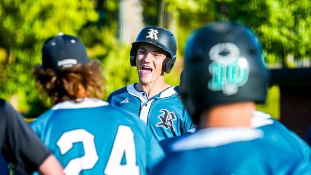 Charlie Stogner of Reagan. Reagan baseball came from behind to defeat Asheville 9-4 on May 10, 2024. (Photo: Evan Moesta/HighSchoolOT.com)
