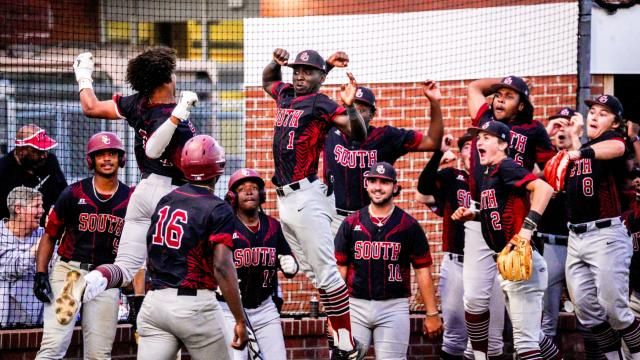 South Central baseball slammed its way to a 17-1 win over Terry Sanford on May 21, 2024. (Photo: Evan Moesta/HighSchoolOT.com)
