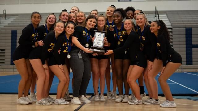 Corinth Holders defeated Willow Spring 17-13 to repeat as the Wake County School stunt champion on Wednesday, May 8, 2024. (Photo By: Nick Stevens/HighSchoolOT)