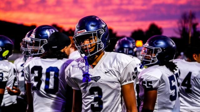Dominique Tshiboyi (3) of East Forsyth. East Forsyth picked up a big road win at A.C. Reynolds on September 6, 2024 (Photo: Joel Bryant/HighSchoolOT)