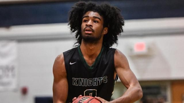 Coby White (0) of Greenfield High School.  Millbrook Showcase presented by HighSchoolOT.com at Millbrook High School on December 2, 2017.  The fourth and final game of the night features Garner vs Greenfield.

Photo credit: Suzie Wolf