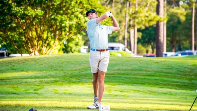 Jake Lewis of Green Hope. Pinehurst No. 9 hosted the 4A boys golf state championships on May 13, 2024. (Photo: Evan Moesta/HighSchoolOT.com)