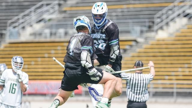 The Lake Norman Charter Knights compete against the Northwood Chargers in the 1A/2A/3A boys lacrosse state championship in Durham on Saturday, May 20, 2023. Lake Norman Charter won the championship 19-8.