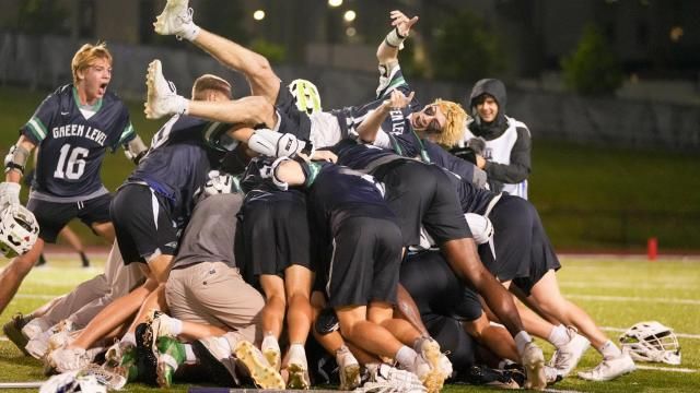 Green Level defeat Lake Norman 11-10 in overtime of the NCHSAA 4A Men's Lacrosse State Championship in Durham on Friday, May 17, 2024.  (Photo by Ray Black III)