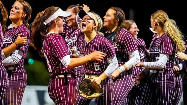 Emily Coffey (6) of South Caldwell. South Caldwell defeated rival Alexander Central in the third round of the 4A softball playoffs on May 14, 2025 (Photo: Evan Moesta/HighSchoolOT)