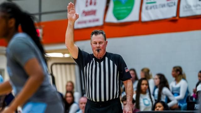 NCHSAA official referee. Hoggard girls basketball earned its 20th win of the season at rival New Hanover on February 5, 2025 (Photo: Evan Moesta/HighSchoolOT)